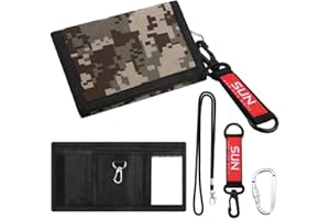 JSMTKJ Portefeuille Camouflage pour Enfant Trois Volets Design, Portefeuille de Sport Mince en Toile, Porte Monnaie Léger et Durable pour Garçons et Adolescents à l'École ou en Voyage