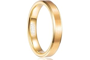 NUNCAD 6mm 7mm 8mm Argento Anello Semplice in Tungsteno con Smussato Lucidati e Spazzolato Uomo Donna Comoda Taglia 11.75-32.25