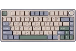 EPOMAKER x AULA F75 Gasket Mechanical Keyboard, 75% Wireless Gaming Keyboard with Five-Layer Padding&Knob, Bluetooth/2.4GHz/USB-C Hot Swappable Keyboard, NKRO, RGB (Green, Reaper Switch)