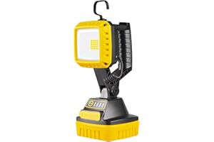 MASMEJOR Faro LED Ricaricabile, Faretto LED Ricaricabile con 3 Modalità di Luce & Rotazione di 150°, 1500LM Faro a Batteria 4400mAh & 4 Magneti Potenti, Ideale per Campeggio, Lavoro, Pesca