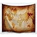Produktbild UNAOIWN Wandtattoo Weltkarte mit Design der alten Welt mit großer antiker Polyester Gewebe, für Schlafzimmer, Livingroom, Polyester-Mischgewebe, Retro World Map, S-51"X60"