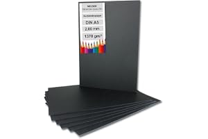 10x bokbindande kartong DIN A5 i svart, tjocklek: 2,0 mm, grammage: 1 340 g/m²