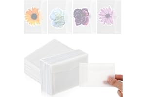 Teaaha 50 szt. torebek pergaminowych (glassine), 9,9 × 6,9 cm, koperty pergaminowe, papierowe torebki pergaminowe, koperty na pieczątki, przezroczyste koperty do przechowywania zdjęć, znaczków