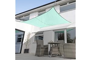Kookaburra Waterproof Garden Sun Shade Sail Canopy in Turquoise 98% UV Block (4m x 3m Rectangle)