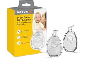 Medela in-Bra Breast Milk Collector, Leak-Proof Wearable Design with Flexible Plug, Anatomic Shape, Made Without BPA, Easy to Clean & Dishwasher Safe, 30 mL Capacity