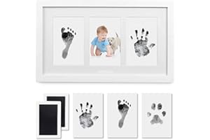 PewinGo Baby Handprint and Footprint Kit, Baby Framed Photo Kit with 100% Clean-Touch Ink Pad for Newborn Baby, Perfect baby gift