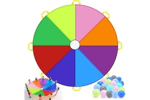 GKZB Paracaidas Infantil con 20 Ø300 cm Bolas Paracaidas con 12 Asas - Juegos Grupales de Interior y Exterior para Escuelas y Fiestas de Cumpleaños Infantiles (Diámetro 300 cm)