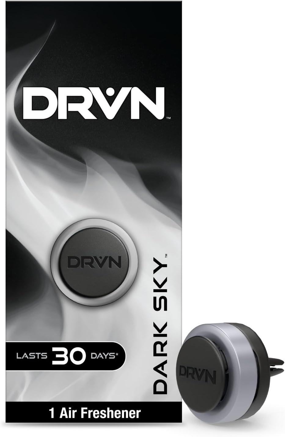 DRVN Car Vent Clip Air Fresheners, Pack of 6, Dark Sky Scent, Fresh Citrus & Sandalwood Fragrance, Long-Lasting 30-Day Odour Elimination, Secure Adjustable Clip for Cars, SUVs, Trucks & Vans