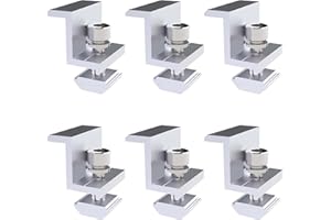 Monsully 6Pcs Solar Panel Bracket End Clamp Kit, Solar Panel Edge Clamp Brackets Solar End Clamp Adjustable for Module Height 30 mm Solar Panel Clamp for Mounting, for RV Boat Wall Caravans Yacht