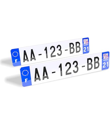 Autocollants Style Plaque Immatriculation - Région Auvergne, Département 74 - Version 2018 - Lot De 2 Stickers