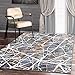 Produktbild A2z Schnellspanner Teppich Modern Top Qualität (grün, elfenbeinfarben, Multi 150 x 225 cm – 4 '22,9 cm X 7' 10,2 cm FT) Deco Collection aus Keramik Bereich Teppich, perfekt für Wohnzimmer – Esszimmer – Schlafzimmer Teppiche und Teppiche