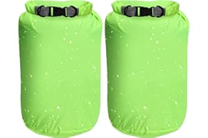 DESOTO 2 Pcs Dry Bags Lightweight Dry Sacks Waterproof Floating Bag Drifting Bag Ultimate Dry Sack for Outdoor Hiking Fishing Water Sports(20L Green)