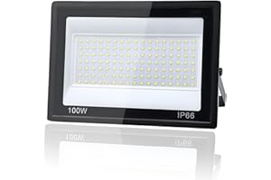 ‎TKDAKSY Tkdaksy LED Strahler Außen 100W, 1M Kabel 6500K Kühlweiß 10000LM LED Scheinwerfer, Strahler Außen IP66 Wasserdicht, für Gärten, Terrassen, Höfe, Balkone, Parks, Garagen, Fabriken, Quadrat