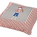 Personalised Children's Cushion - Pirate Red Ticking Stripes Designed, Printed & Handamde in the UK