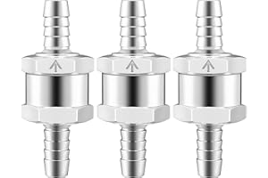 YICAAM 3 sztuki zaworów zwrotnych do paliwa, 8 mm, jednorazowy zawór paliwa z aluminium, wąż paliwowy, zawór zwrotny, akcesoria do benzyny, oleju napędowego, oleju i wody