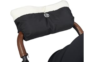 Ickle Bubba Manchon universel pour landau - Noir - Luxueusement doux, résistant aux intempéries et élégant