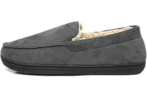 The Slipper Company Mens Grey Lined Moccasin