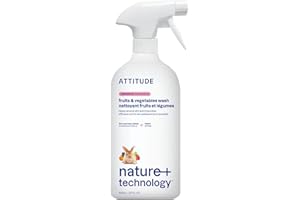 ATTITUDE Nettoyant Fruits & Légumes, sécurité alimentaire, élimine saletés & résidus, végan, à base de plantes, sans parfum, 800 ml