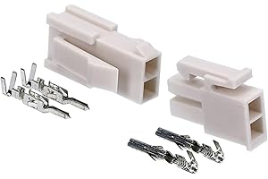 Kalitec KALI-2402 Mini-Fit Jr. Set 2 Poli in Nylon I Connettore Cavo Auto I Tensione 600V I Corrente nominale 13A I AWG 24-18 I Mini Spina per Hard Disk, LED e Illuminazione RGB I Misura Griglia 4.2mm