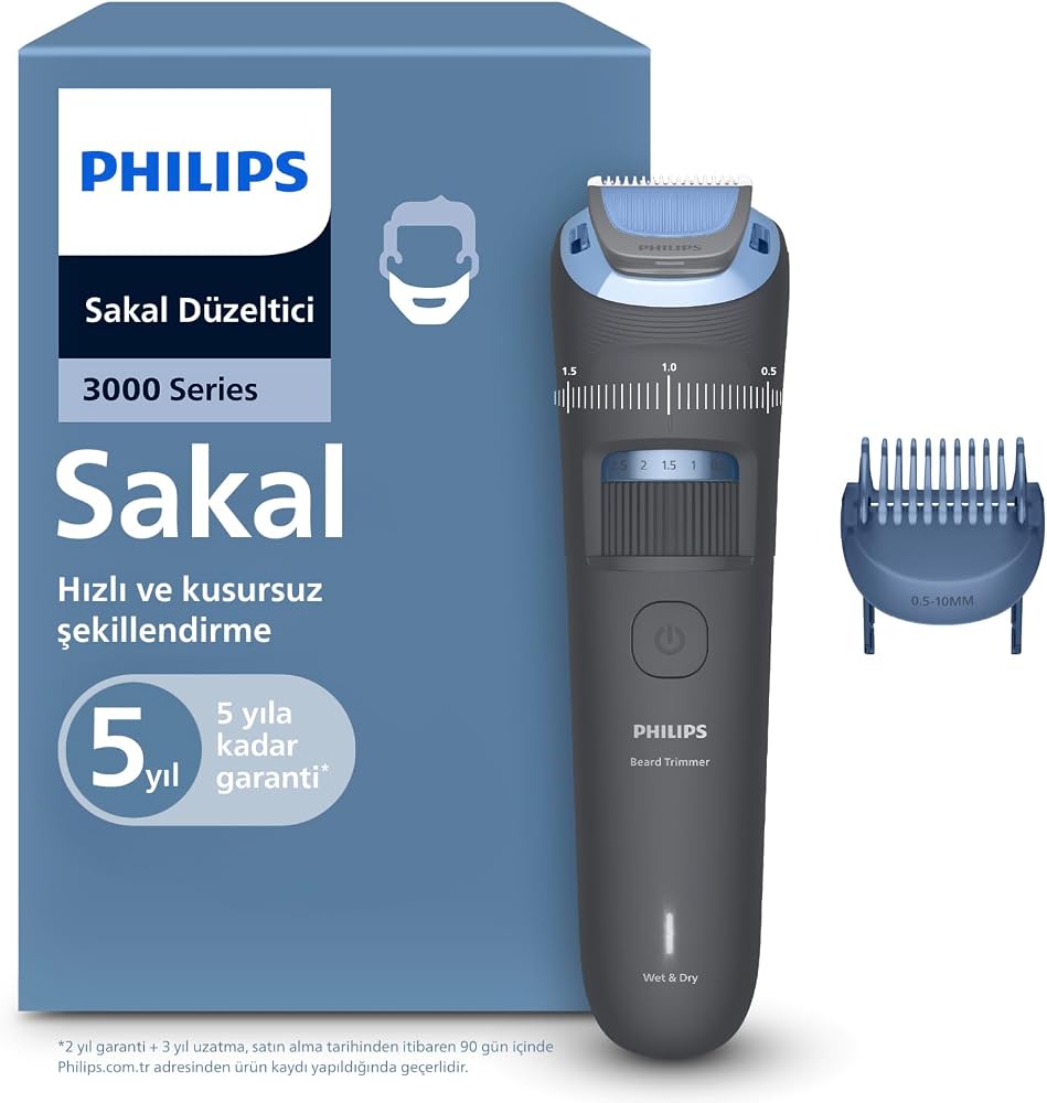 Philips Sakal Düzeltici, 20 Uzunluk, Kendiliğinden Bilenen Bıçaklar, Islak & Kuru Kullanım,BT3617/15