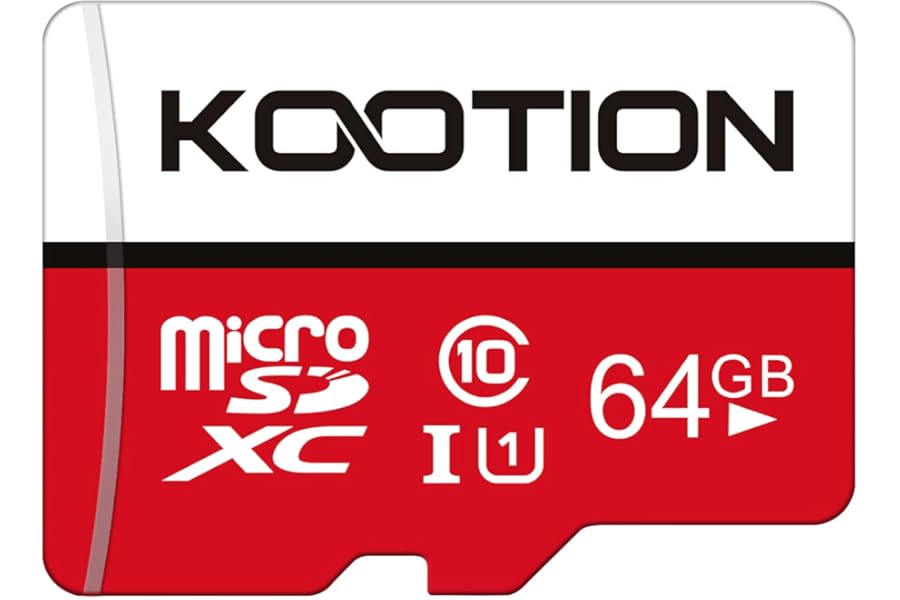 KOOTION 64GB Micro SD Card, UHD Video for GoPro, Action Camera, Drone, Smartphone, R/W up to 80/20MB/s MicroSDXC Memory Card UHS-I U1 Class 10
