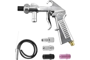 DOKSVP Sandstrahlpistole Druckluft, Sandstrahlkabine, Sandstrahlen Pistole Kit, Sandblaster, mit Gummischlauch (1M), Metalldüse und Keramikdüsen ein Luftanschlussnippel, für Sandstrahlen