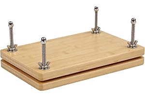BAIFULAI 29,5 × 19,5 × 3 cm bokpress av trä: bokbindningspress multifunktionell manuell, justerbar papperspress trä, bokbindn