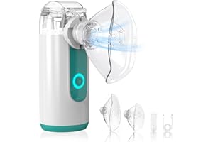 HITHINKMED Aerosol Portatile Silenzioso, Inalatore per adulti e bambini, nebulizzatore portatile in rete Nebuliser con maschera e boccaglio, Nebuliser con Mouthpiece e maschera-Verde