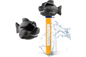 PYNTOP Pool Thermometer Easy to Read, Water Temperature Thermometer for Pools and Spas, Floating Swimming Pool Thermometer with String (Shark)