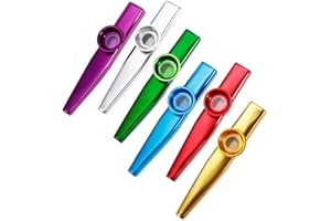 Anpro 6 Stück Kazoo Kazoo Set aus Metall 6 Kazoo Membran Metallkazoo Musik in 6 Farben, EINWEG