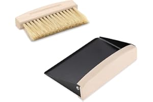 GANILITY Scopa da Tavolo, Mini Paletta e Spazzola, Set Paletta e Scopa, Scopa in Legno e Metallo, per Casa, Ufficio e Cucina, Nero