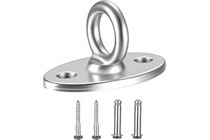 pzihao Hak sufitowy, do dużych obciążeń, płyta oczkowa M8, stal nierdzewna, hak do huśtawki do 500 kg, hak ścienny do worka bokserskiego, uchwyt sufitowy, fotel wiszący, hamak, huśtawka, mocowanie