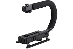 TENLACUM C/U Universal en forma de-Estabilizador profesional para cámara de fotos y videocámaras-Soporte de Flash Hanheld acción estabilizador Grip para Canon, Nikon, Sony, Gopro SJCAM Xiaomi Yi-Mini videocámara DV digital SLR y DSLR