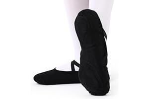 PLIKSUVER Scarpe Danza Classica Tela Scarpette da Ballo Scarpe da Ballerina con Suola Divisa per Ragazze Bambini