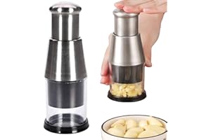 NIKTULE Tritatutto per aglio pressato, tritatutto manuale in acciaio inox, tritatutto per alimenti, pressa per aglio, cipolle, insalata, tritatutto per aglio