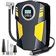 JOZUTTOW Digital Tyre Inflator, Portable Air Compressor Car Tyre Pump with 3 Nozzle Adaptors and Digital LED Light 12V Rapid Tyre Inflator Air Compressor for Car Tires, Bicycle, Motorcycle