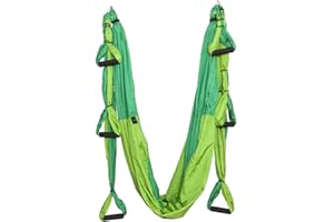 ELINA PILATES Yoga Hammock-Columpio DE Yoga 250 * 145 CM, Tela de Nailon 210T, con Hamaca y Estribos, Peso Máximo 250 kg, Terapia de Inversión, Accesorios Incluidos