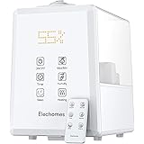 Elechomes Ultraschall Luftbefeuchter 6L, Warmer und Kühler Nebel mit Fernbedienung, Angepasste Luftfeuchtigkeit, Dual 360° Dr