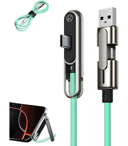Caricatore Invisibile 3 In 1 Con Supporto – 240W+65W Ricarica Rapida, Cavo 2 M, Connettori B-C E C-C, Supporto Pieghevole Per Smartphone E Tablet, Per Ufficio E Gaming