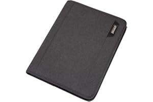 ‎ALASSIO ALASSIO Olbia 30119 Organiser Folder A4 Nylon Conference Folder in Anthracite 36 x 28 x 5 cm with Tablet Compartment A4 Writing Pad Ring Binder Mechanism 6 Business Card Compartments and 2 Pen Loops