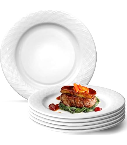 NUTRIUPS Lot De 6 Assiettes à Dessert Céramique 19,2 Cm - Micro-ondes Et Lave-vaisselle