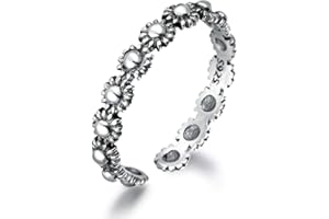 SNORSO Silver Ring for Women, 925 Sterling Silver Adjustable Open Thumb Ring for Men Women