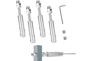 STFALI 4 stück Seilspanner Edelstahl, Seilspanngarnitur, Drahtseil Spanner, für Drahtseil 5 mm, Drahtseilklemme 5mm von Stahlseilen für Geländer und Zäune