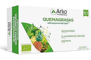 Arkopharma Arkofluido Quemagrasa Bio 20 Ampollas, Control de Peso, Saciante, Elimina Líquidos y Toxinas Más Asesoramiento Nutricional, Complemento Alimenticio, 20 Unidad (Paquete de 1)