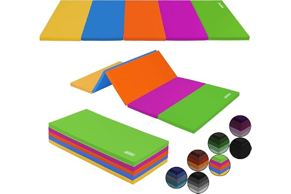 ALPIDEX Tapis de gymnastique pliable 185 x 78 x 3,2 cm pour la maison enfants adultes