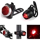 Solike USB Rechargeable Bike Lights, Waterproof Super Bright LED Light Set Front and Rear Lighting for All Bikes, Attached to Backpack, Helmet, Jacket