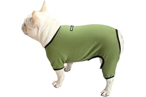 BT BEAR Dog Clothes, Dog Pajamas Soft Four-Legged Jumpsuit French Bulldog Clothes Dog Onesies for Puppy Small Medium Dogs (Green, XX-Large)