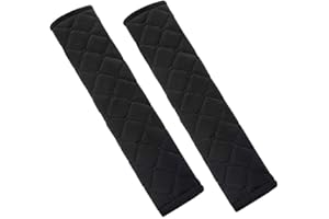 Rmeet Coussin Ceinture de Sécurité,2 Pack Peluche Ceinture de Sécurité Voiture Protection Epaule pour Adultes et Enfants pour Voiture Ceinture de Sécurité Sac à Dos à Bandoulière Noir