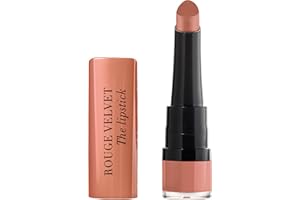 BOURJOIS - Rouge À Lèvres Rouge Velvet The Lipstick 01 Hey Nude ! - Ultra Pigmenté - Fini Mat Intense - Longue Tenue 24H - Applicateur Précis - Sensation Lèvres Nues