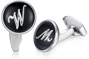 HONEY BEAR Initiale Lettre Alphabet Boutons de Manchette pour Le Cadeau affaires de Mariage de Chemise hommes Noir